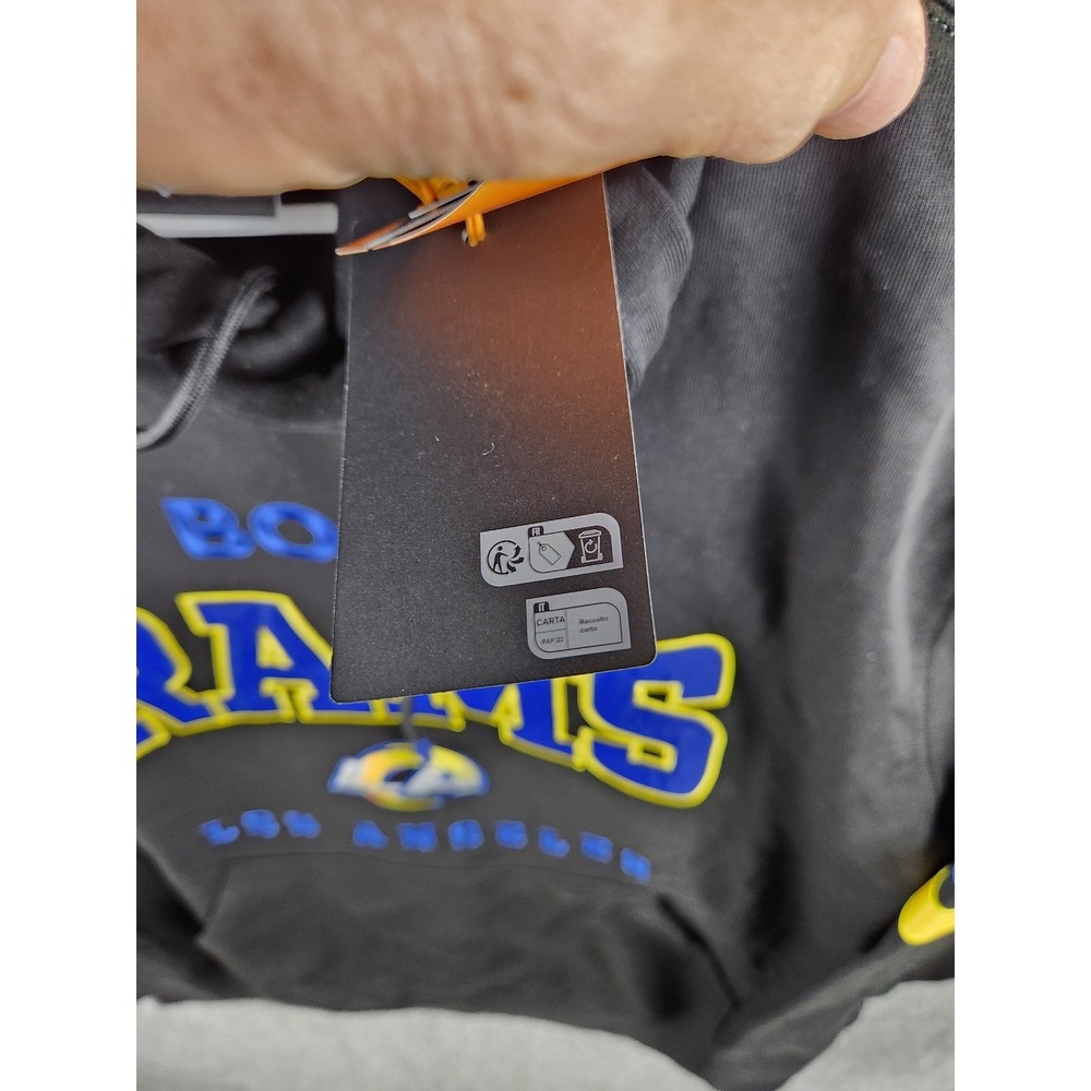 BOSS x NFL Los Angeles Rams Hoodie Black Pullover Logo Men's Size M - NWT - Picture 7 of 15